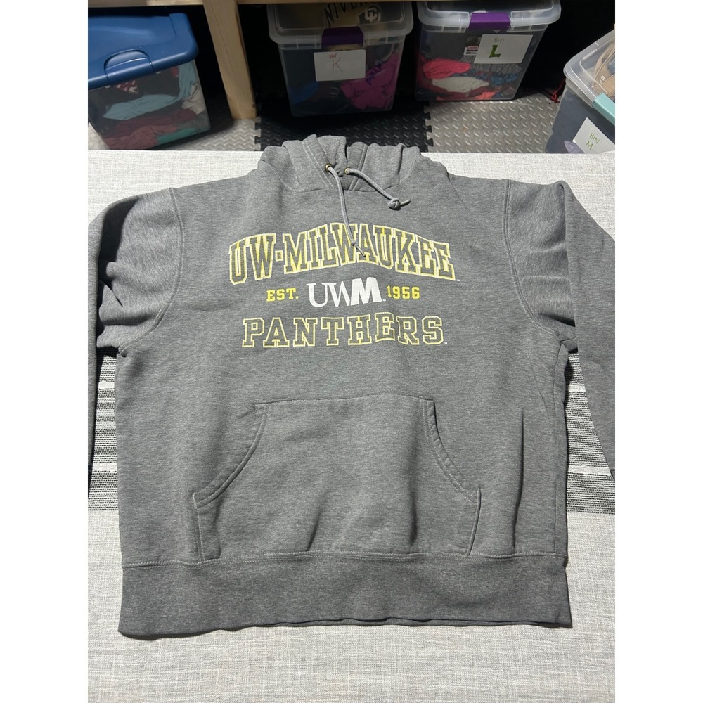 UWβ Milwaukee Panthers EST 1956 Gray Hoodie Sweatshirt Men's Size L